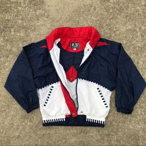 Vintage Windbreaker, Navy, red, & white